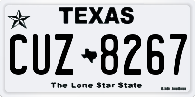 TX license plate CUZ8267