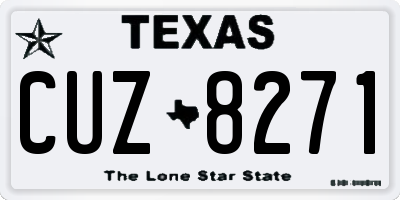 TX license plate CUZ8271