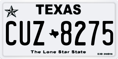TX license plate CUZ8275