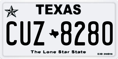 TX license plate CUZ8280