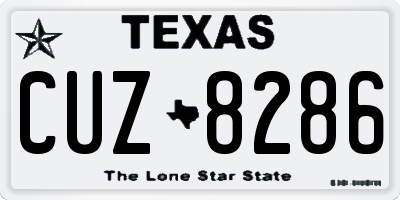 TX license plate CUZ8286