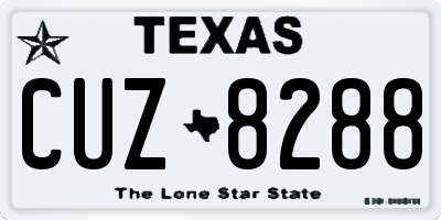 TX license plate CUZ8288