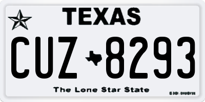 TX license plate CUZ8293