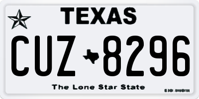 TX license plate CUZ8296