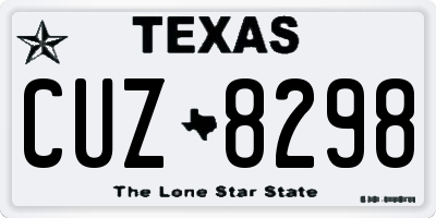 TX license plate CUZ8298
