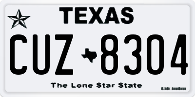 TX license plate CUZ8304