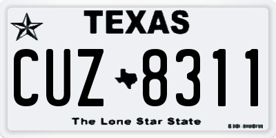 TX license plate CUZ8311