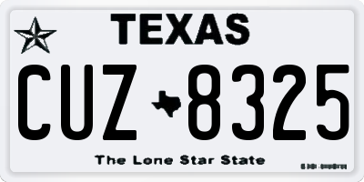 TX license plate CUZ8325