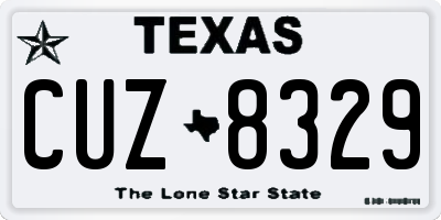 TX license plate CUZ8329