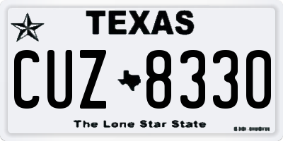 TX license plate CUZ8330