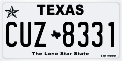 TX license plate CUZ8331