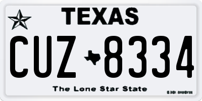 TX license plate CUZ8334