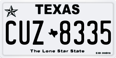 TX license plate CUZ8335