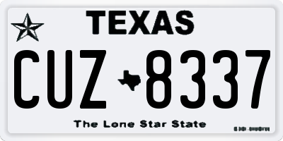 TX license plate CUZ8337