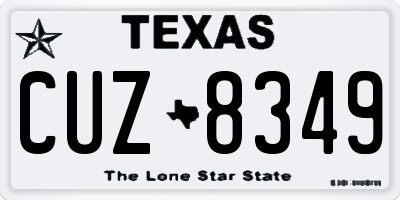 TX license plate CUZ8349