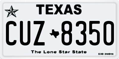 TX license plate CUZ8350