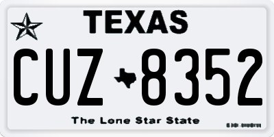 TX license plate CUZ8352