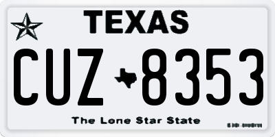TX license plate CUZ8353