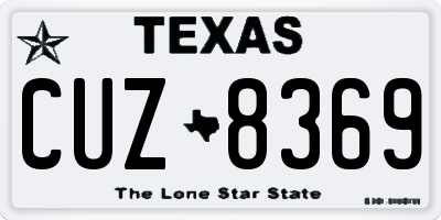 TX license plate CUZ8369