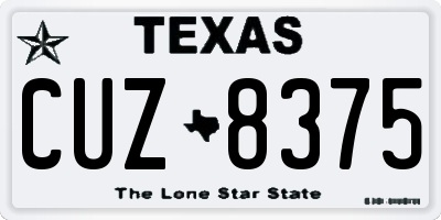 TX license plate CUZ8375
