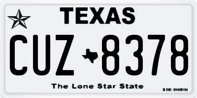 TX license plate CUZ8378