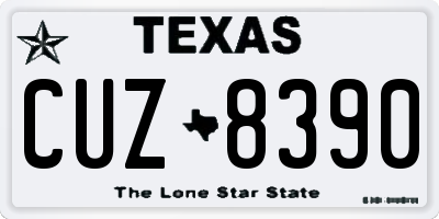 TX license plate CUZ8390