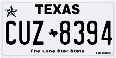 TX license plate CUZ8394