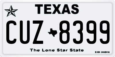 TX license plate CUZ8399