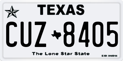 TX license plate CUZ8405