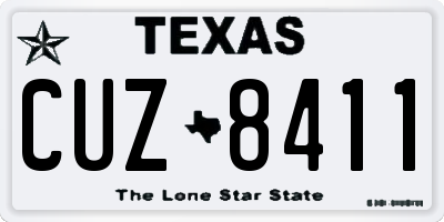TX license plate CUZ8411