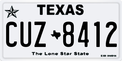 TX license plate CUZ8412