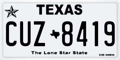 TX license plate CUZ8419