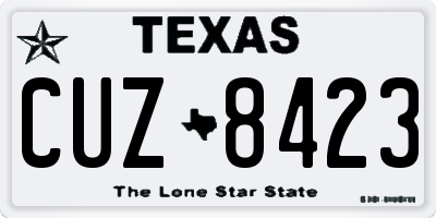 TX license plate CUZ8423