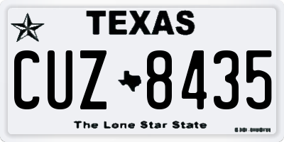 TX license plate CUZ8435
