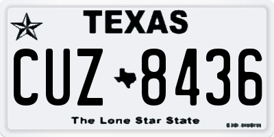 TX license plate CUZ8436