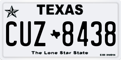 TX license plate CUZ8438