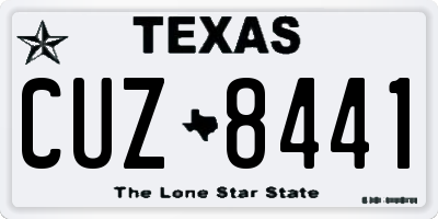 TX license plate CUZ8441