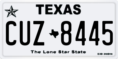 TX license plate CUZ8445