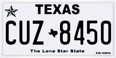 TX license plate CUZ8450