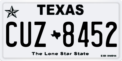 TX license plate CUZ8452