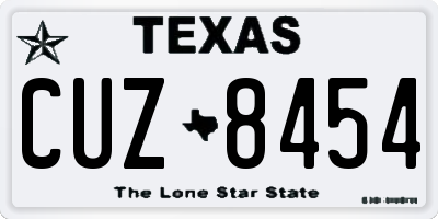 TX license plate CUZ8454
