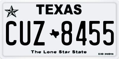 TX license plate CUZ8455