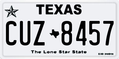 TX license plate CUZ8457