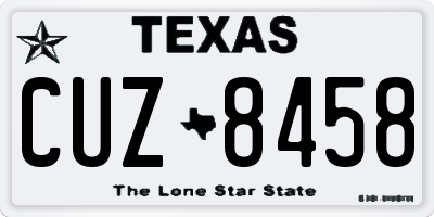 TX license plate CUZ8458