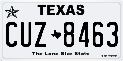 TX license plate CUZ8463
