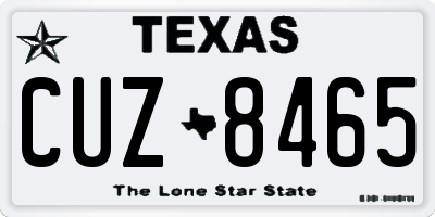 TX license plate CUZ8465