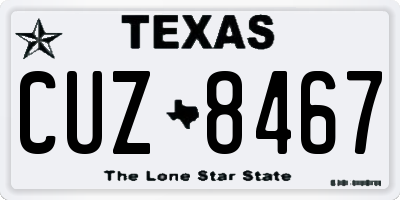 TX license plate CUZ8467