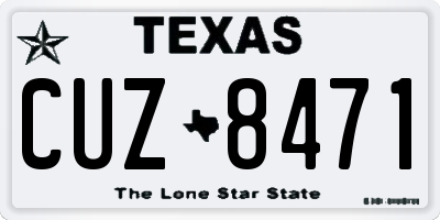 TX license plate CUZ8471
