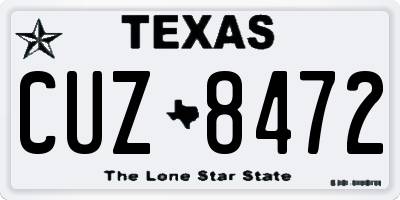 TX license plate CUZ8472