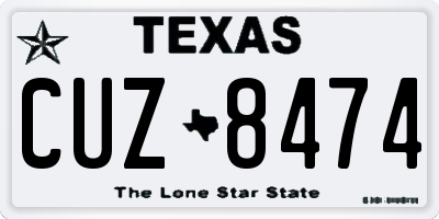 TX license plate CUZ8474